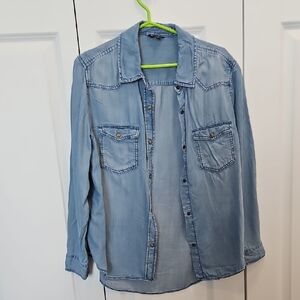 George Light Blue Denim-Style Button-Down Shirt